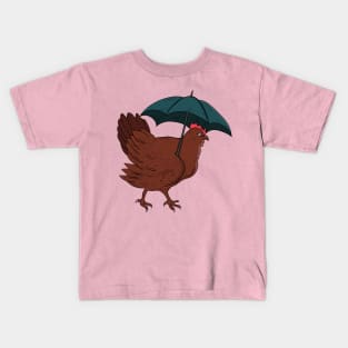 hen with umbrella Kids T-Shirt